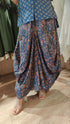 Jaipuri Blue Drape Skirt Set For Women