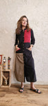 Patchwork Black Shirt Gown