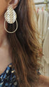 Metallic Drop Hoop Earrings