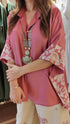 Pink Cream Kaftan Coord Set