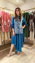 Panihari Blue High Low Kurta with Ghera Skirt