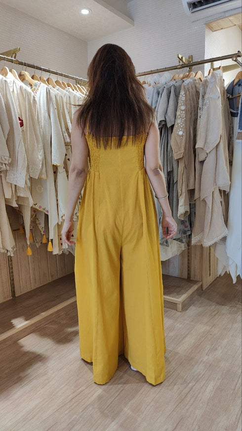 Mustard Yellow Jumpsuit with Bomber Jacket