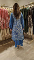 Panihari Blue High Low Kurta with Ghera Skirt