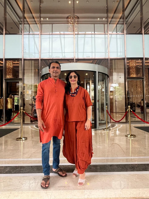 Rust Coord Set With Necklace