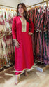 Sabya Red Long Kurta with Pant - Jacquard Silk
