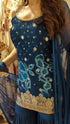 Banarasi Blue Spaghetti Sharara Set
