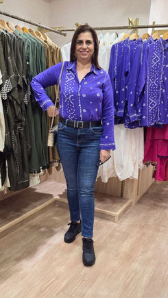 Kareena Purple Bandhini Shirt - view 5