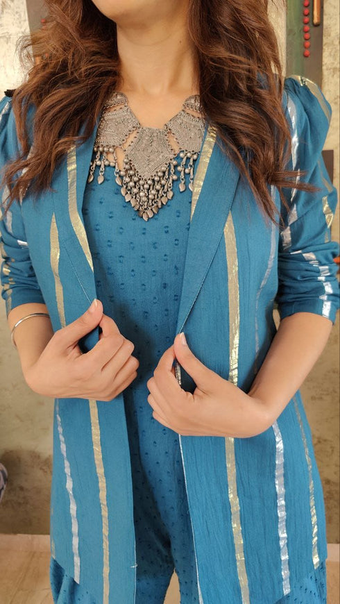 Blue Jumpsuit with Jacket