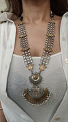 Dual Tone Long Necklace Set