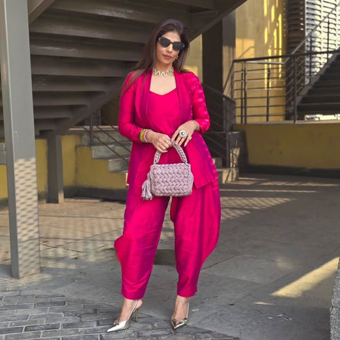 Beetroot Pink Jumpsuit with Jacket