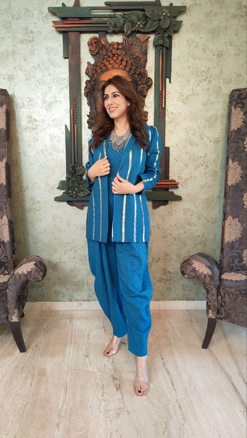 Blue Jumpsuit with Jacket