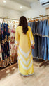 Leheriya Yellow Mirrorwork Kaftan Dress