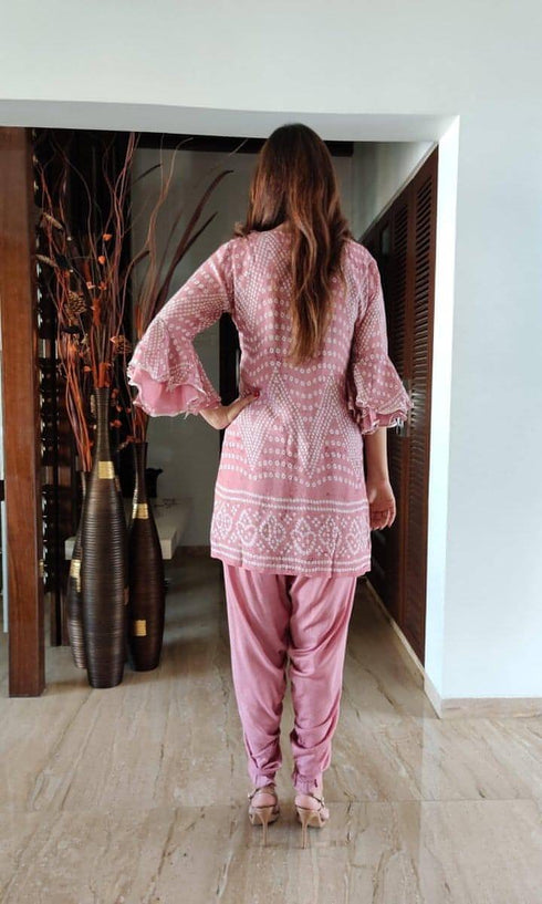 Rosewood Bandhini Dhoti Set