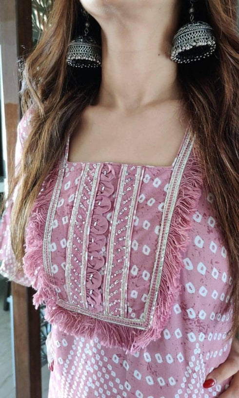 Rosewood Bandhini Dhoti Set