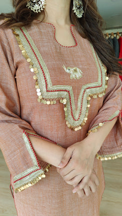 Rust Coord Set with Coin Tassels - view 3