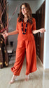 Rust Coord Set With Necklace