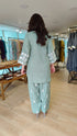 Sage Green Floral Embroidered Farshi Set - view 10