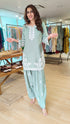 Sage Green Floral Embroidered Farshi Set