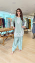 Sage Green Floral Embroidered Farshi Set - view 2