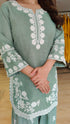 Sage Green Floral Embroidered Farshi Set - view 5
