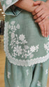 Sage Green Floral Embroidered Farshi Set - view 6