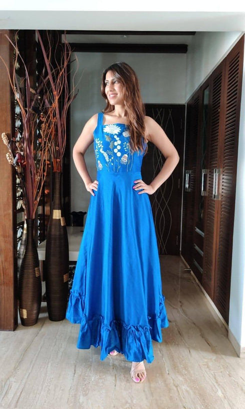 Sapphire Embroidery Dress