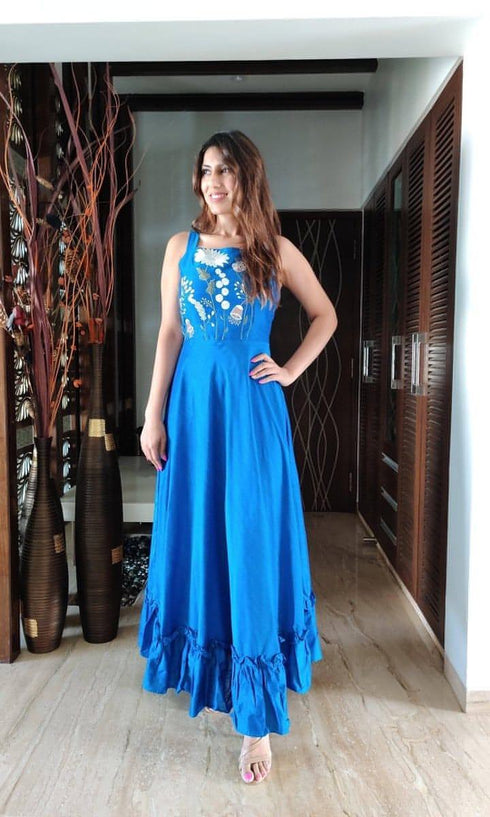 Sapphire Embroidery Dress