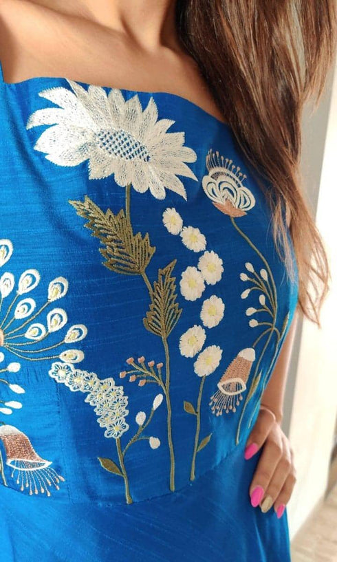 Sapphire Embroidery Dress