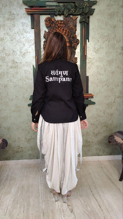 Sarvagun Sampann Off White Dhoti Pant Set - view 9
