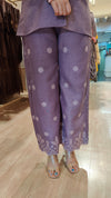Schiffli Embroidered Lilac Purple Shirt Coord Set - view 5
