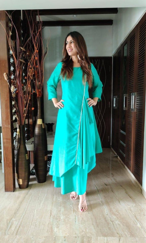 Sea Green Drape Dress