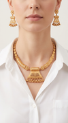 Temple Ghungroo Gold Necklace Set, alternate view, Label DC