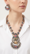 Ruby Triple Crescent Silver Necklace Set, alternate view, Label DC