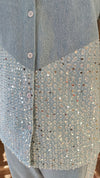 Shimmer Sequin Denim Shirt with Pant - view 8
