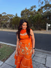 Silk Orange Sharara Suit For Women