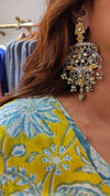 Silver And Gold Dual Tone Flower Earring - view 2