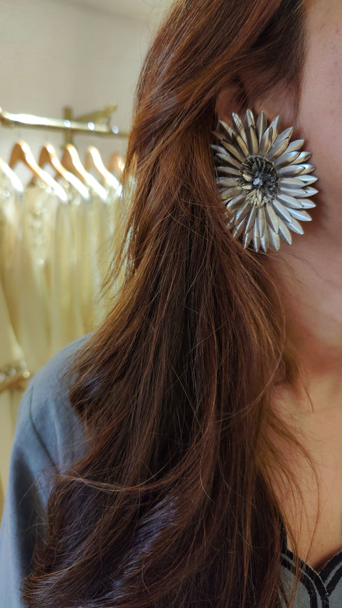 Silver Daisy Stud Earrings