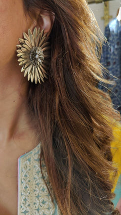 Silver Daisy Stud Earrings - view 2