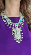 Silver Turquoise Statement Necklace