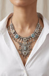 Silver Turquoise Statement Necklace - view 3