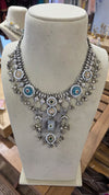 Silver Turquoise Statement Necklace - view 6