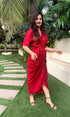 Sultry Red Shirt Gown