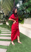 Sultry Red Shirt Gown