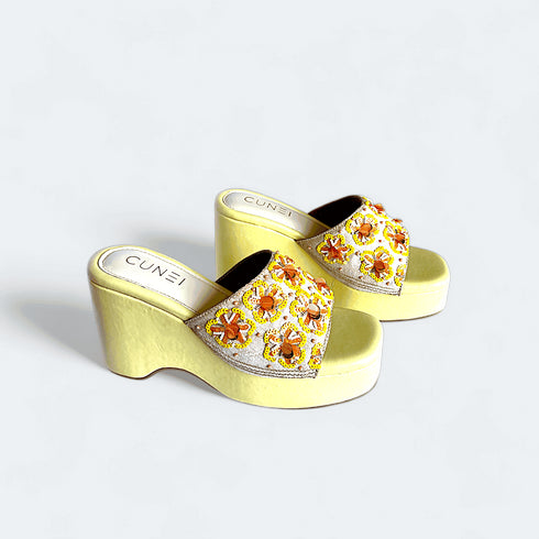 Sunflower Yellow Floral Wedges - dcmumbai