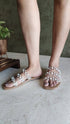 Tan Festive Pearl Flats