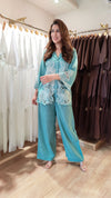 Teal Blue Cutwork Coord Set - view 3
