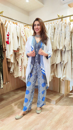 Three Piece Waistcoat Jacket Coord Set For Summer - view 4