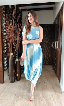 Tie Dye Dhoti Dress and Belt