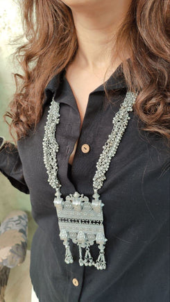 Tribal Long Oxidised Necklace for Women - view 5