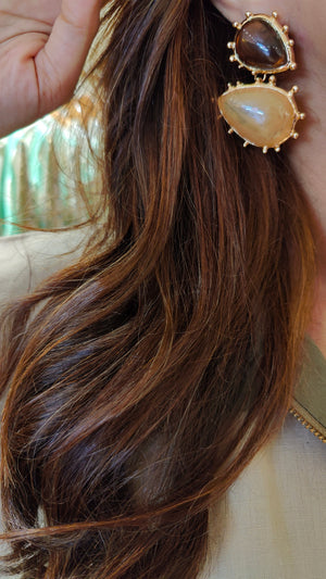 Vintage Gold Double Tear Drop Earrings